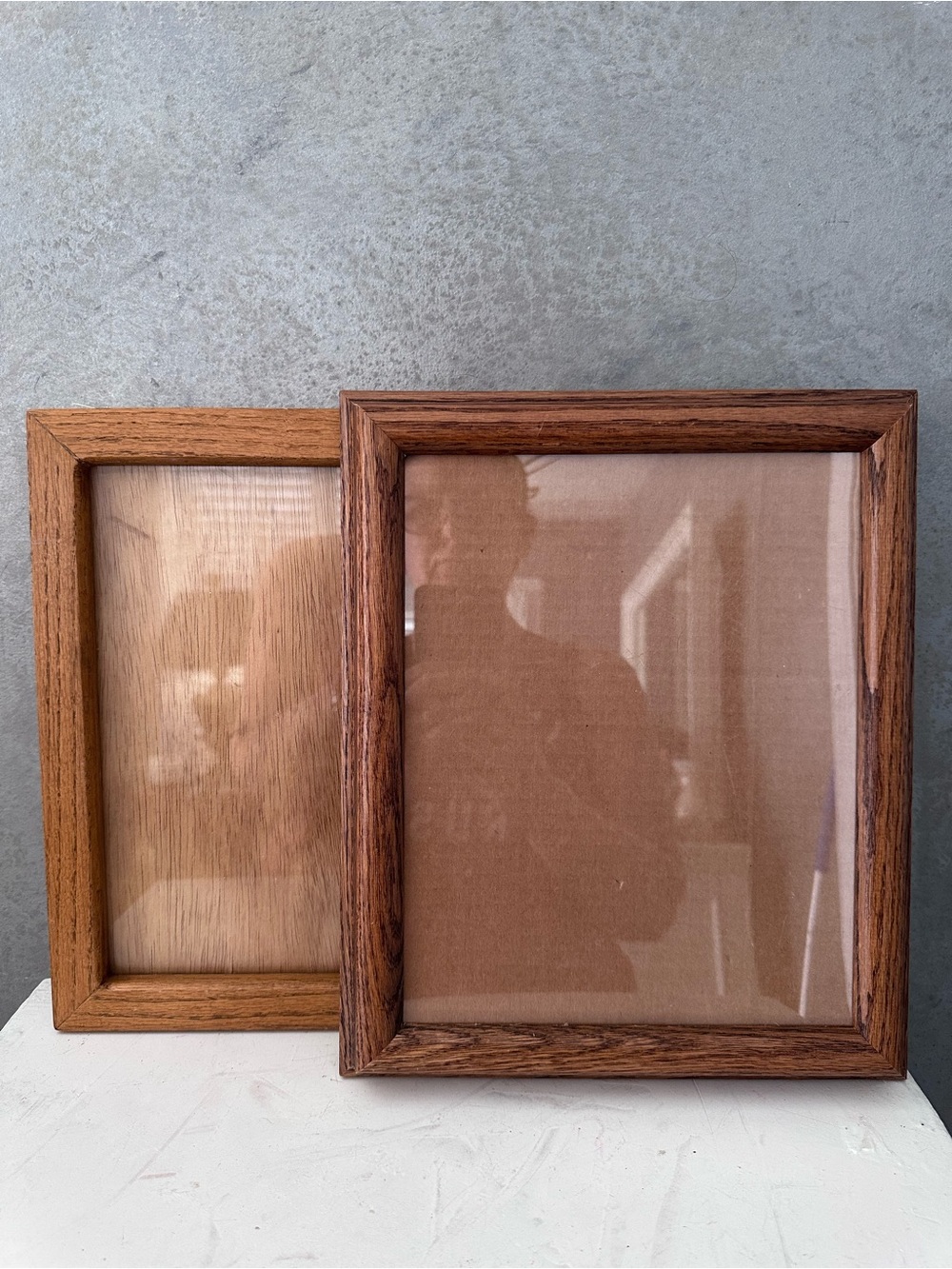 2 VINTAGE Wood Picture Frame Mid Century Oak FITS 8X10 WOOD BACK